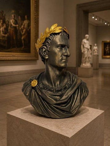Buste, Busto di Gaio Giulio Cesare – Scultura decorativa, Antiek en Kunst