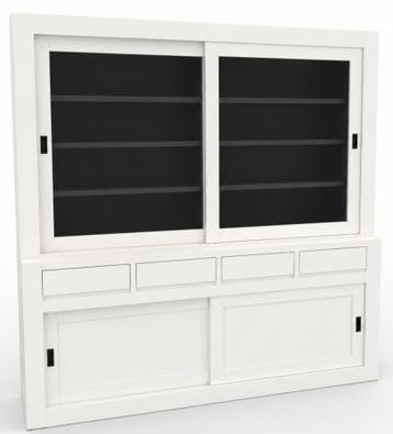 Buffetkast wit - grijs design soft close 220cm, Huis en Inrichting, Ophalen of Verzenden, Nieuw