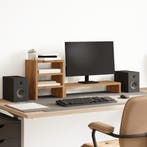vidaXL Monitorstandaard met bureau-organizer hout artisanaal, Verzenden, Nieuw