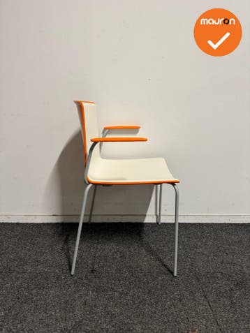 Kantinestoel Pedraili Tweet- Wit met gekleurde rand - Set va, Vergader- of Presentatieruimte, Ophalen of Verzenden, Gebruikt, Stoel