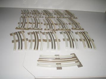 LEGO LEGO Rails 12v Gebogen GRIJS 1 tot 128 zeer go 7855, Kinderen en Baby's, Zo goed als nieuw, Complete set, Lego