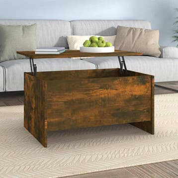 vidaXL Salontafel 80x55,5x41,5 cm bewerkt hout gerookt, 50 tot 100 cm, Verzenden, Nieuw, 50 tot 100 cm