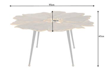 Decoratieve salontafel GINKGO 95cm goud zwart handgemaakt, Ophalen of Verzenden, Nieuw