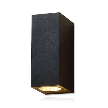 IP22 Zwarte Wandlamp 2xGU10, Tuin en Terras, Verzenden, Nieuw, Aluminium