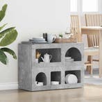 vidaXL Dressoir Beton Grijs 80,5 x 35 x 59 cm Bewerkt hout, Verzenden, Nieuw, Overige houtsoorten, Minder dan 50 cm