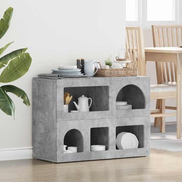 vidaXL Dressoir Beton Grijs 80,5 x 35 x 59 cm Bewerkt hout, Verzenden, Nieuw, Overige houtsoorten, Minder dan 50 cm