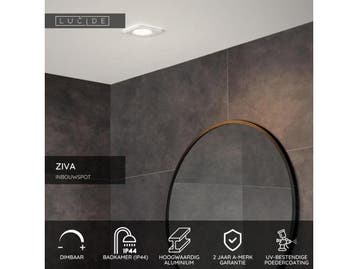 Veiling - Lucide ZIVA - Inbouwspot Badkamer - 1xGU10 - IP44, Nieuw