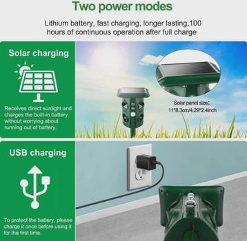 Solar Ongedierteverjager met Ultrasoon Geluid, LED Licht & V, Hobby en Vrije tijd, Overige Hobby en Vrije tijd, Verzenden, Nieuw