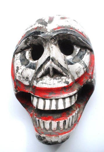 Grote Tibetaanse dansmasker met schedel Citipati, 27,5 cm,, Antiek en Kunst, Kunst | Niet-Westerse kunst