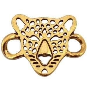 1x Bedel Luipaard 30x22 mm Goud (Verdelers en spacers), Ophalen of Verzenden, Nieuw, Tussenstuk of Tussenkraal