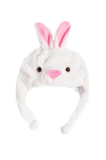 KIMU® Muts Flappen Wit Konijn Laplander met Oortjes Paashaas, Ophalen of Verzenden, Nieuw