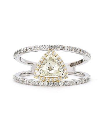 Statement ring - 14 karaat Witgoud, Geel goud - 0.68ct. tw.
