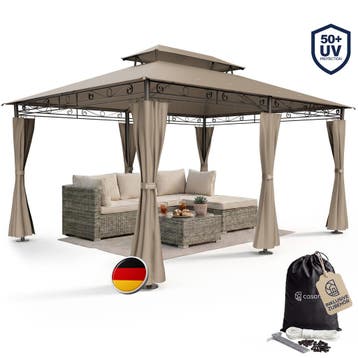 Paviljoen Topaz Taupe 3x4m UV-bescherming 50+ (3x4 meter), Verzenden, Nieuw