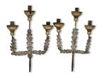 Paar smeedijzeren kandelaars - 44 cm (2) - IJzer - 1850-1900