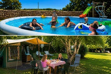 LM KORTING huurtent kleine camping Bretagne, zwembad, gite, Huisdier toegestaan, In bos, Landelijk