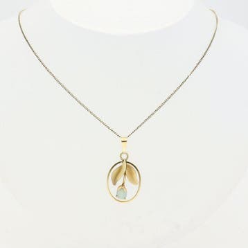 Ketting met hanger - 14 karaat Geel goud Opaal