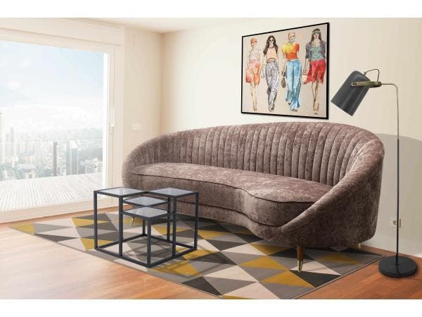 Veiling - Kayoom Luxe Bank Viola - Bruin, Huis en Inrichting, Banken | Bankstellen