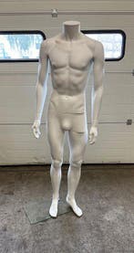 Paspop, Etalagepop Man, B56 x D29 x H170cm, wit