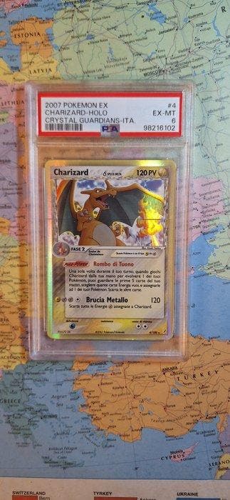 Pokémon - 1 Graded card - Charizard 4 Foil - PSA 6 - EX - EX, Nieuw