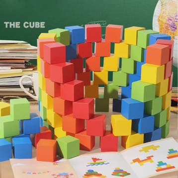 Houten Bouwblokken Kleurrijk - 50/100 Stuks - Educatief Stap, Kinderen en Baby's, Verzenden, Nieuw