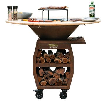 BBQ Plancha met houten ring huren – Barbecue Plancha verhuur, Tuin en Terras, Ophalen, Nieuw