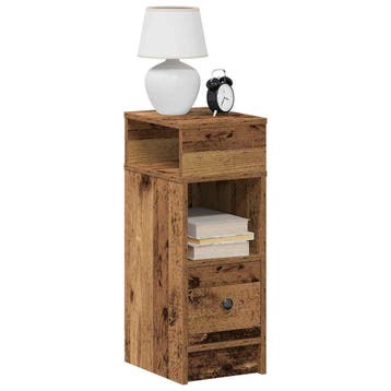 vidaXL Nachtkastjes 2 st met lade 25x31x66 cm oud, Minder dan 45 cm, Verzenden, Nieuw, 55 tot 70 cm