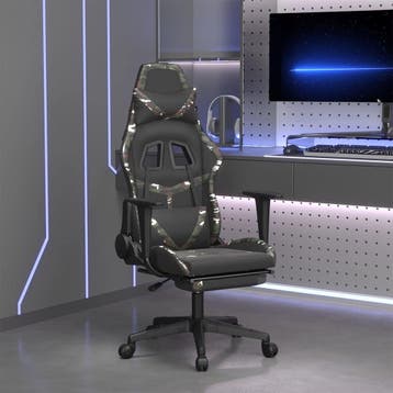 vidaXL Gamestoel met voetensteun kunstleer zwart en, Verzenden, Nieuw, Groen