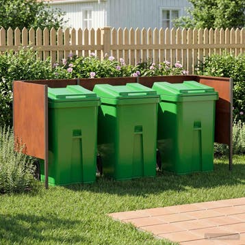 vidaXL Afvalcontainer scherm 249 x 85 x 113 cm weervast, Verzenden, Nieuw, IJzer