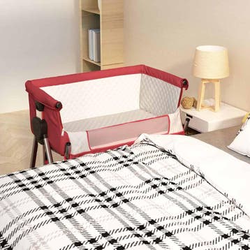 vidaXL Babybox met matras linnen rood, Verzenden, Nieuw