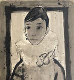 Yves Ganne (1931-2019) - Portrait de Pierrot . (Vendu sans