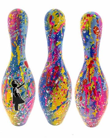 Koen Betjes (1992) - Banksy’s Girl with Balloon Bowling Pin