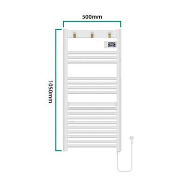 pro.tec Handdoekradiator Uvdal elektrisch 105x50x4,3 cm wit, Verzenden, Nieuw