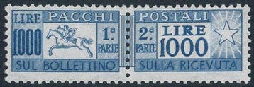 Italiaanse Republiek - Cavallino, Postpakketten 1.000 lire, Gestempeld