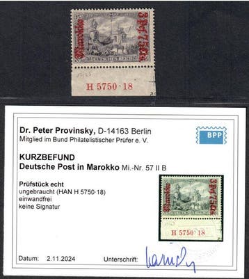 Duits postkantoor in Marokko 1911 - DP Marokko Minr.57 II B, Gestempeld