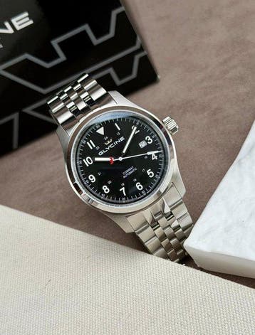 Glycine - Combat Field Automatic Date Black - GL0558 - Heren, Sieraden, Tassen en Uiterlijk, Horloges | Heren, Nieuw