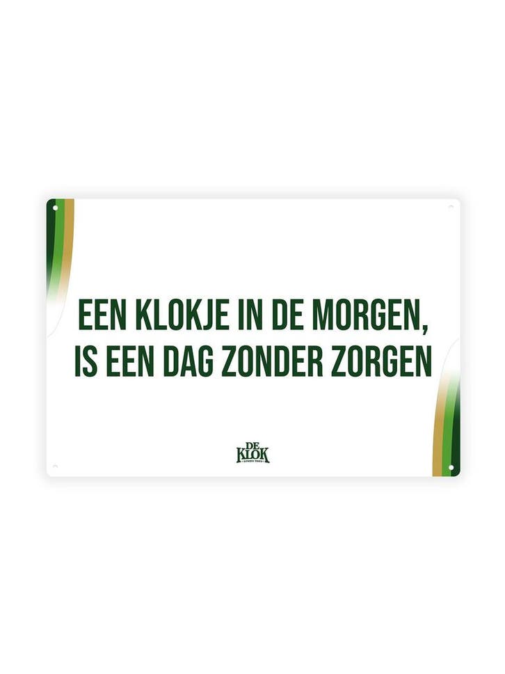 Een klokje in de morgen, is een dag zonder zorgen - De Klok, Huis en Inrichting, Woonaccessoires | Wanddecoraties, Ophalen of Verzenden