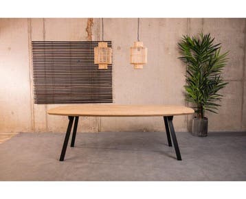 Eiken Eettafel Deens Ovaal met schoorpoten - 240x120 cm |, Ophalen of Verzenden, Nieuw