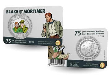 België 5 euro Blake et Mortimer 2021 gekleurd coincard, Verzenden
