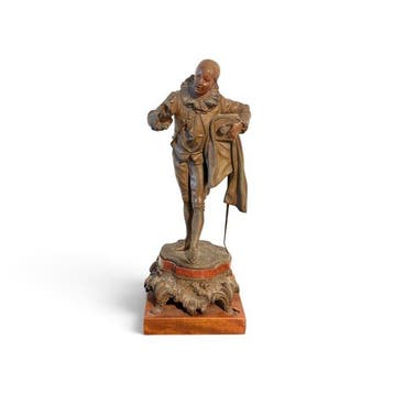 Escuela Francesa (s. XIX) - sculptuur, Pierrot - 29 cm -