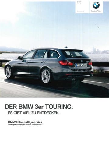 2013 BMW 3 SERIE TOURING BROCHURE DUITS, Nieuw, BMW, Author