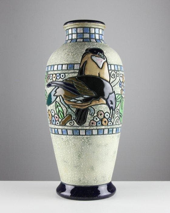Amphora - Campina - Balustervaas - Steengoed - Decor with, Antiek en Kunst, Kunst | Designobjecten