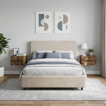 vidaXL Wandbeugel Bedkast 2 st Gerookt eiken 34,5 x 33 x 20, Minder dan 45 cm, Verzenden, Nieuw, Minder dan 55 cm