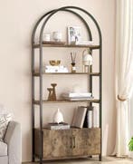 Boekenkast met 4 Lagen en Deur – Stijlvolle Opbergkast, Verzenden, Nieuw