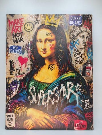 - - Stampa su Tela Stile Street Art – Monna Lisa Pop Art