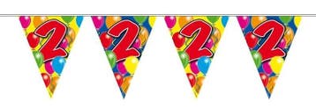 Vlaggenlijn balloons 2 jaar 10m/stk, Verzenden, Nieuw, Feestartikel