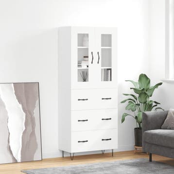 vidaXL buffetkast 69,5x34x180 cm bewerkt hout wit, Minder dan 50 cm, Verzenden, Nieuw, Minder dan 100 cm