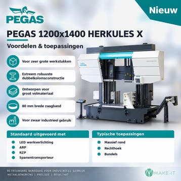 Zware dubbelkoloms bandzaagmachine PEGAS-GONDA 1200x1400 mm
