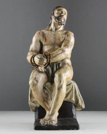 18th century - sculptuur, Christ on the cold stone - 24 cm -