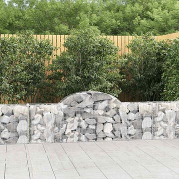 vidaXL Schanskorf gewelfd 200x30x60/80 cm gegalvaniseerd, 100 cm of meer, Verzenden, Nieuw, Metaal