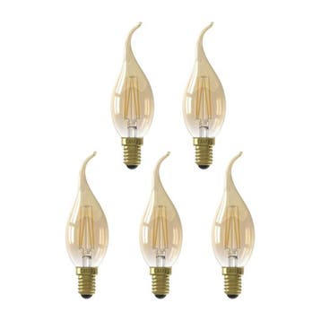Led lamp E14 | Kaars met punt | Calex | 5 stuks, Verzenden, Nieuw